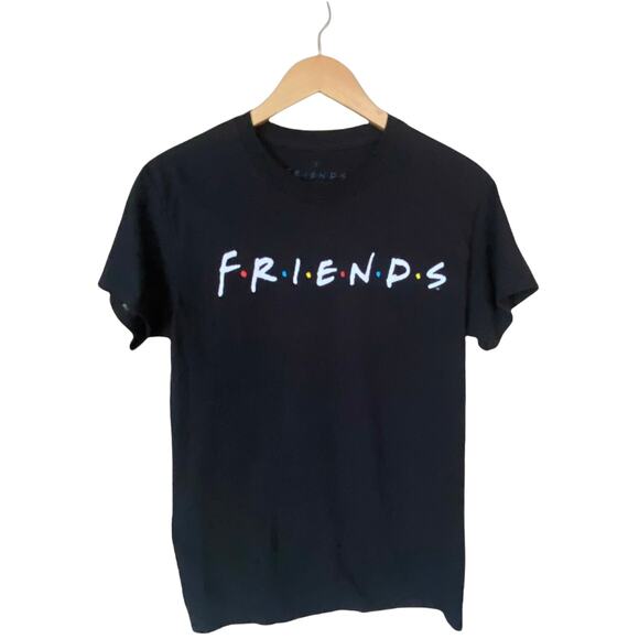 FRIENDS Black Graphic Print Tee T-Shirt Cotton Top Small NWT - Picture 1 of 4